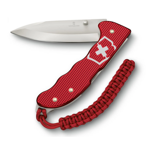Swiss Army Evoke Folding Knife, Stainless, Alox Red w/Lanyard, 0.9415.D20