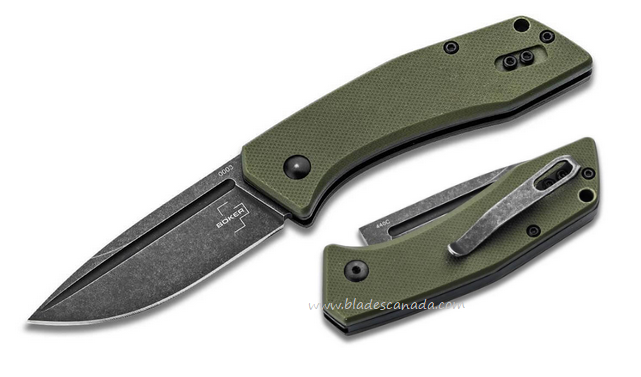 Boker Plus Worldwide Slipjoint Folding Knife, 440C Black SW, G10 Green, 01BO798