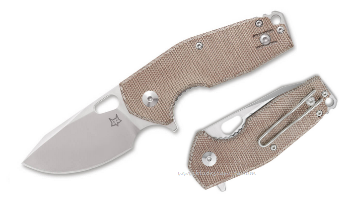 Fox Italy Suru Flipper Folding Knife, Bohler M398 Satin, Micarta Brown, FX-526LI MNA