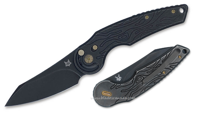 Fox Italy Jupiter Slide Lock Folding Knife, M390 Black, Titanium Black/Bronze, 01FX1062