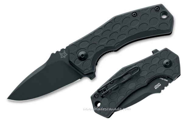 Fox Italy Italico Flipper Folding Knife, N690 Black, FRN Black, 01FX1067