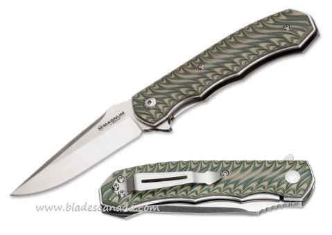 Boker Magnum Folding Knife, 440A, G10 Green, B-01LG445