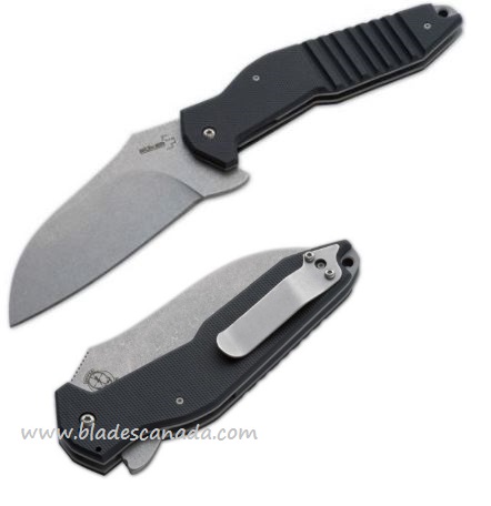 Boker Plus S2 Sniper Flipper Folding Knife, 440C Sheepsfoot, G10 Black, 01BO160