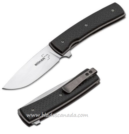 Boker Plus FR Flipper Folding Knife, VG10, Carbon Fiber, 01BO743