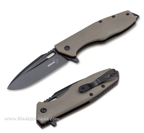 Boker Plus Caracal Flipper Folding Knife, D2, G10 Brown, 01BO759