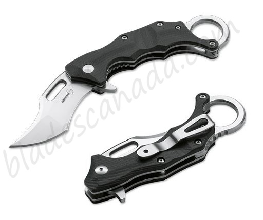 Boker Plus Wildcat Karambit Folding Knife, D2, G10 Black, 01BO772