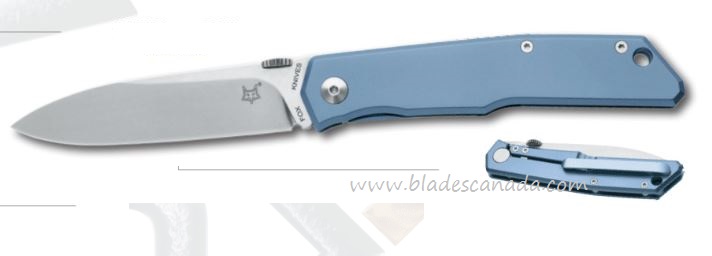Fox Italy Terzuola Titan Folding Knife, N690, Titanium Blue, FX-525TIBL