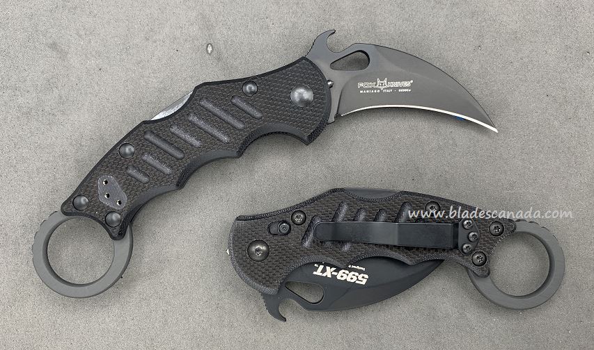 Fox Italy Karambit Folding Knife, N690, G10 Black, FX-599XT