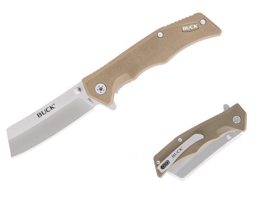 Buck Trunk Flipper Folding Knife, G10 Khaki, BU0252TNS