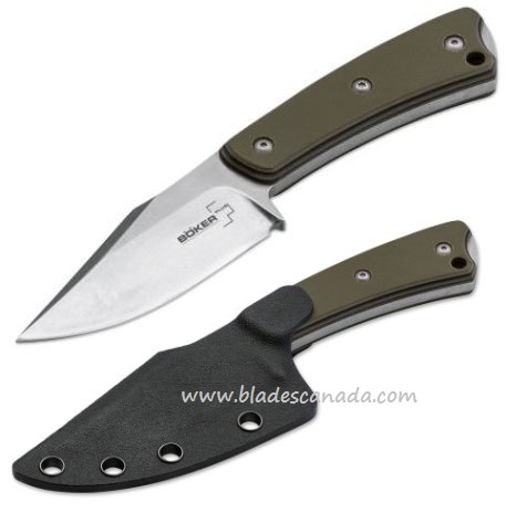 Boker Plus Piranha Fixed Blade Knife, 440C, G10 Two-Tone, Kydex Sheath, 02BO005
