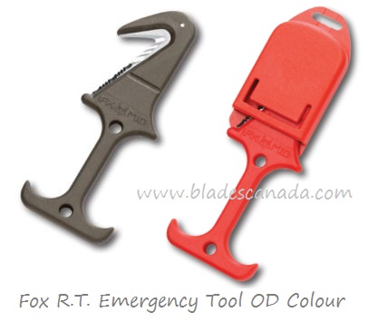 Fox Italy R.T. Airborne Emergency Tool Folding Knife, FRN OD Green, FX-640/22OD
