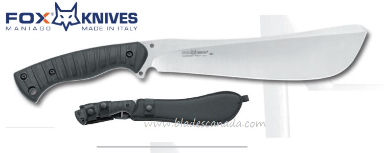 Fox Italy Parang XL Fixed Blade Knife, 12C27 Sandvik, FRN Black, FX-687