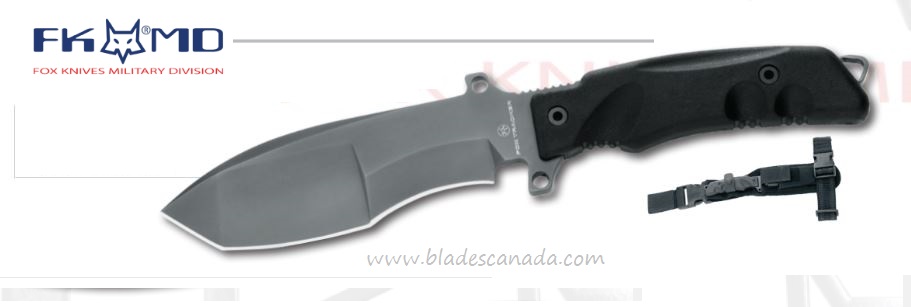 Fox Italy FKMD Tracker Sniper Fixed Blade Knife, N690, Cordura Sheath, FX-9CM01B