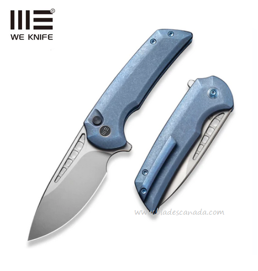 WE Knife Ferrum Forge Mini Malice Flipper Folding Knife, CPM 20CV, Titanium Blue, WE054BL-3