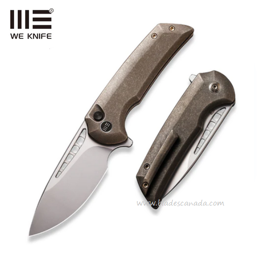 WE Knife Ferrum Forge Mini Malice Flipper Folding Knife, CPM 20CV, Titanium Bronze, WE054BL-4