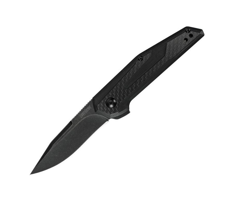 Kershaw Anso Fraxion Flipper Folding Knife, G10/CF Black, K1160