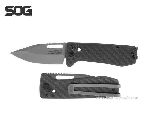 SOG Ultra XR Folding Knife, CPM S35VN, Carbon Fiber, 12-63-01-57