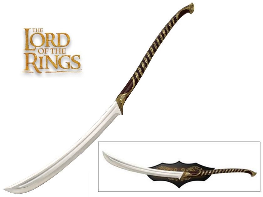 UC Lord Of The Rings High Elven Warrior Sword, Display Plaque, UC1373