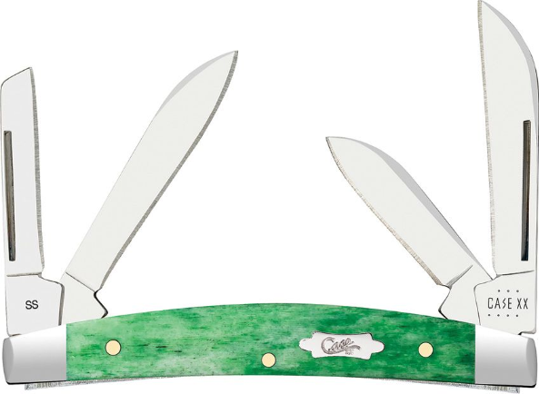 Case Small Congress Slipjoint Folding Knife, Stainless Steel, Smooth Bone Emerald Green, 19945