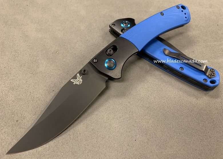 Benchmade Crooked River Folding Knife, 20CV, G10 Blue, 15080CU10