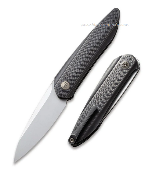 WE Knife Black Void Opus Folding Knife, 20CV, Carbon Fiber/Titanium, 2010B