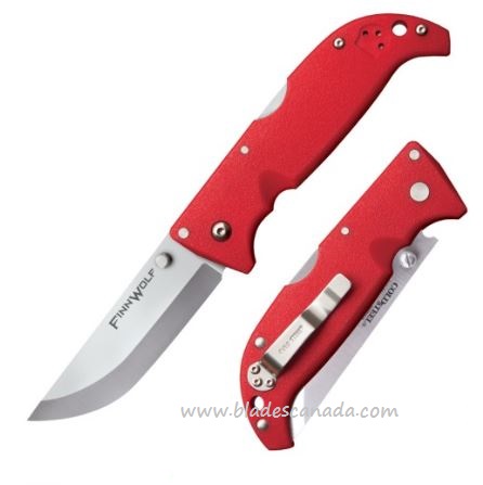 Cold Steel Finn Wolf Folding Knife, AUS 8A, Red Handle, 20NPRD
