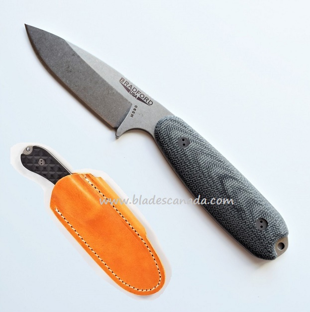 Bradford Guardian 3.5 Sabre Knife, M390 Stonewash, Black 3D Micarta, 3.5S-101-M390