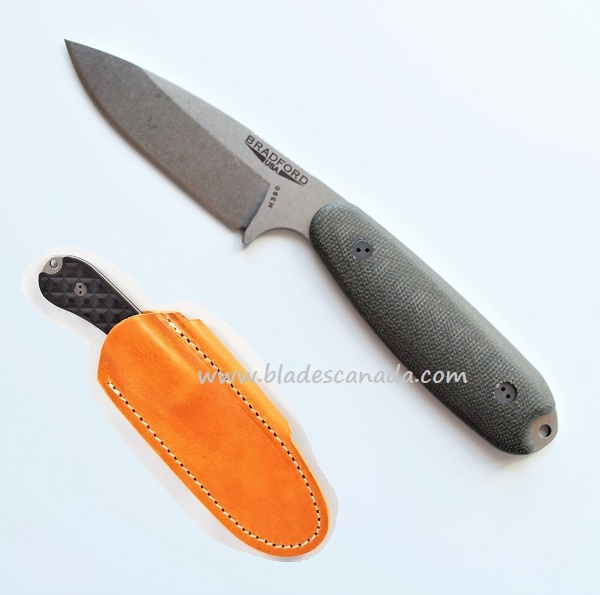 Bradford Guardian 3.5 Sabre Knife, M390 Stonewash, OD Green 3D Micarta, 3.5S-102-M390