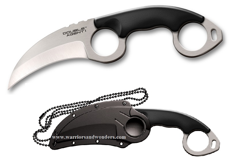 Cold Steel Double Agent I Karambit Fixed Blade Knife, AUS 8A, Kydex Sheath, 39FK