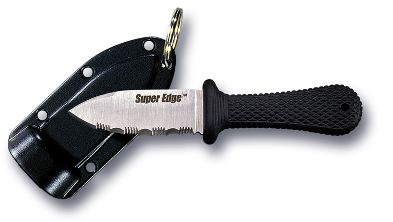 Cold Steel Super Edge Fixed Blade Neck Knife, AUS 8A, Secure Ex Sheath, 42SS