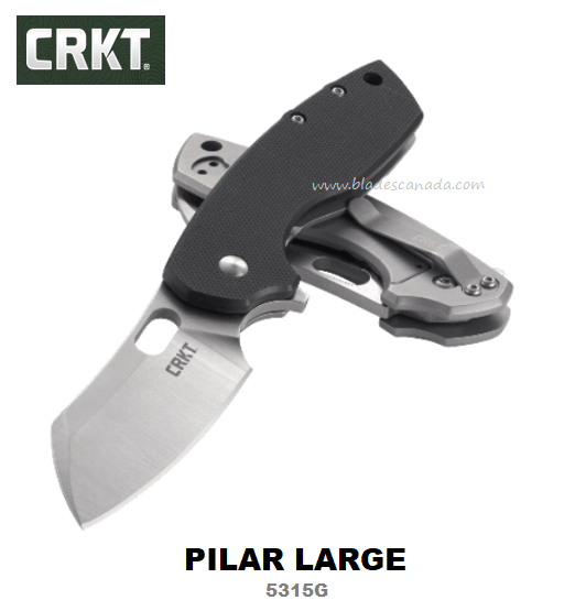 CRKT Pilar Large Framelock Folding Knife, G10 Black, CRKT5315G