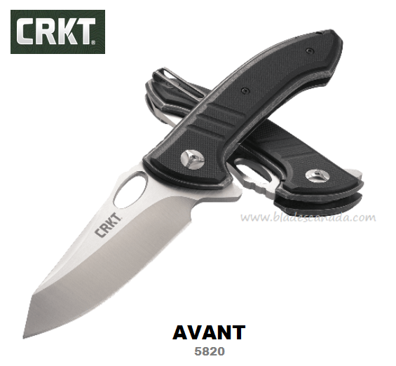 CRKT Avant Tac Flipper Folding Knife, G10 Black, CRKT5820