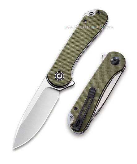 CIVIVI Elementum Flipper Folding Knife, D2, G10 Green, 907E