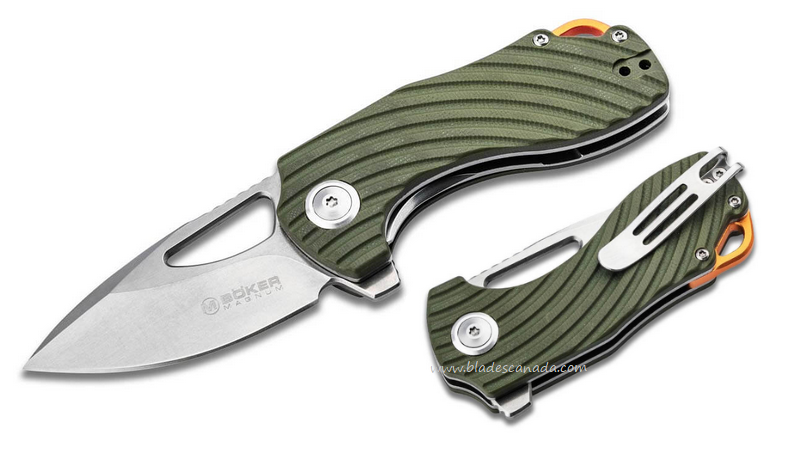 Boker Magnum Tadpole Flipper Folding Knife, 440A, G10 Green, 01SC012