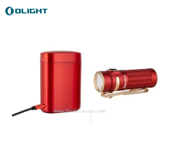 Olight Baton 3 Rechargeable Mini Flashlight, Red Premium Edition - 1200 Lumens