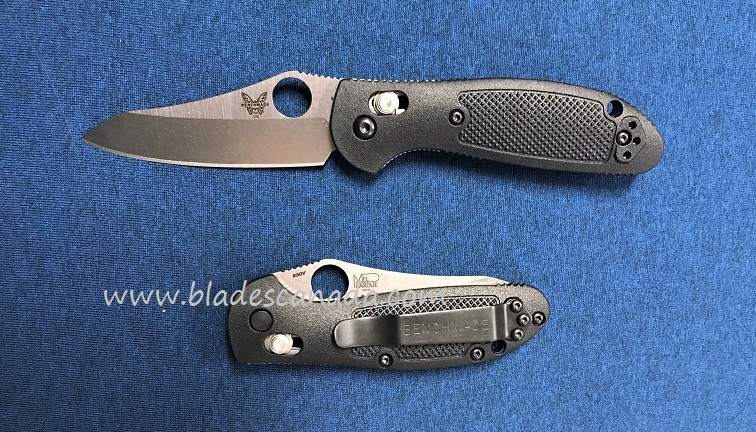 Benchmade Mini Griptilian Folding Knife, CPM S30V Sheepsfoot, Black Handle, 555-S30V
