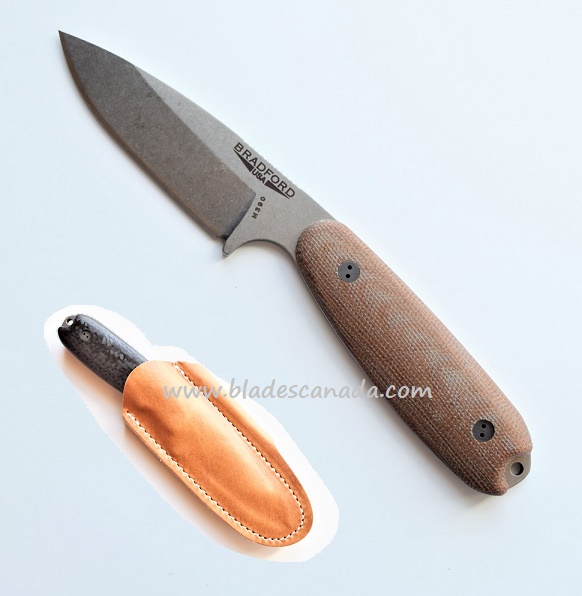 Bradford Guardian 3.5 Sabre Knife, M390 Stonewash, Natural 3D Micarta, 3.5S-104-M390
