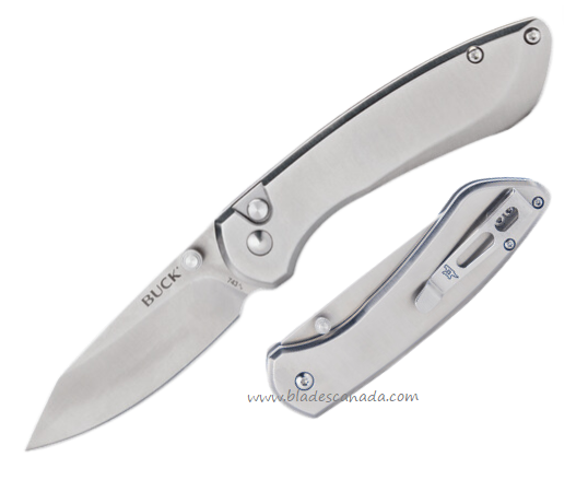 Buck 743 Small Sovereign Button Lock Folding Knife, Stainless Steel, 0743SSS