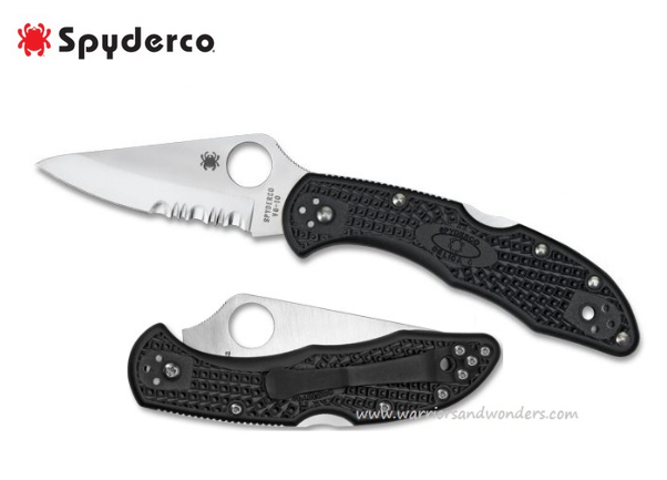 Spyderco Delica 4 Folding Knife, VG10 Combo Edge , FRN Black, C11PSBK