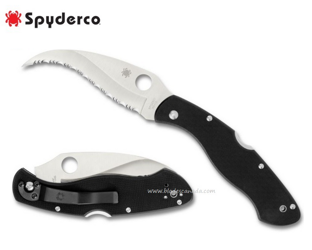 Spyderco Civilian Folding Knife, VG10 SpyderEdge, G10 Black, C12GS