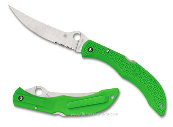 Spyderco Catcherman Lightweight Folding Knife, LC200N, FRN Green, Sprint Run, C17PSGR