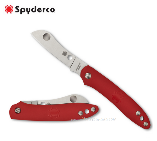 Spyderco Roadie Folding Knife, N690Co, FRN Red, C189PRD