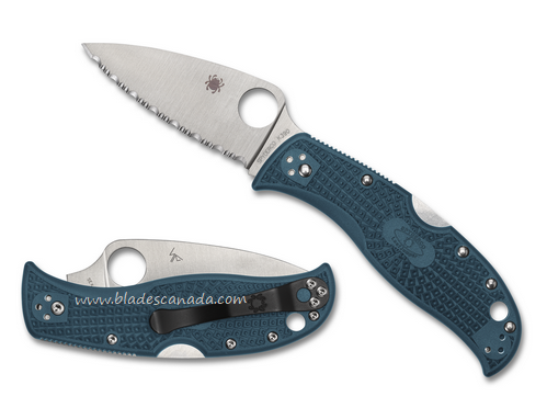 Spyderco Leafjumper Lightweight Folding Knife, K390 Spyderedge, FRN Blue, 262SBLK390