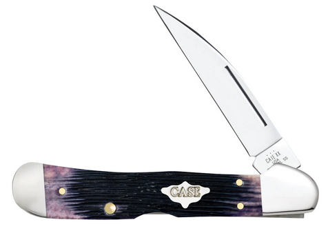 Case CopperLock Lockback Folding Knife, Stainless, Barnboard Jig Purple Bone, 09712