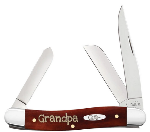 Case Medium Stockman Grandpa Slipjoint Folding Knife, Stainless Steel, Smooth Chestnut Bone, 10431