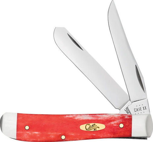 Case Mini Trapper Slipjoint Folding Knife, Stainless Steel, Dark Red Bone, 10761