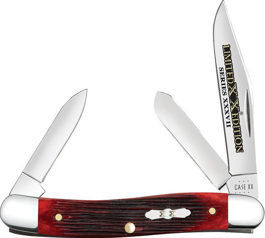 Case Stockman LE XXXVII Ltd Edition Slipjoint Folding Knife, Stainless Steel, Bone Red Barnboard Jigged, 12210