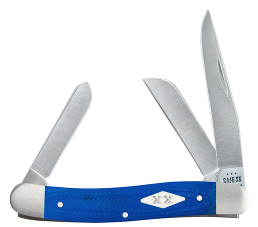 Case Medium Stockman Slipjoint Folding Knife, Stainless Steel, G10 Blue, 16752