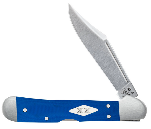 Case Mini Copperlock Folding Knife, Stainless Steel, G10 Blue, 16754