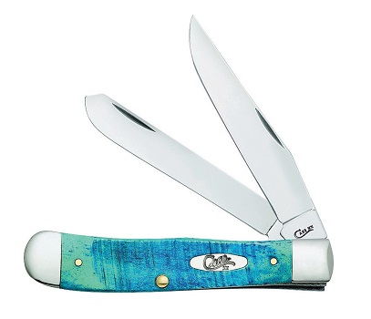 Case Trapper Slipjoint Folding Knife, Bone Caribbean Blue, 25592